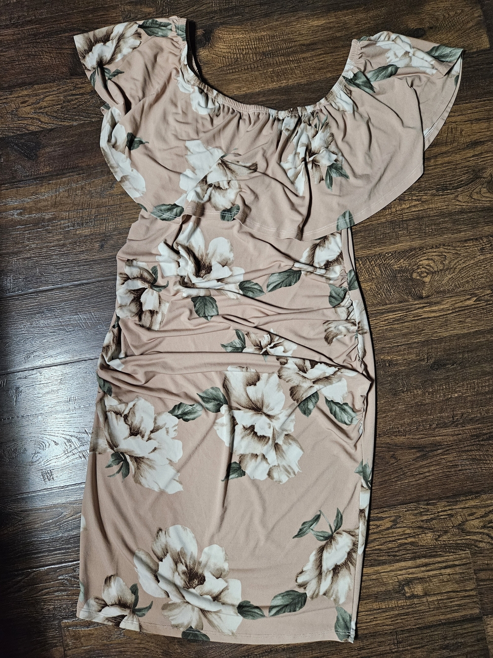 Maternity Floral Off-Shoulder Bodycon Dress - Blush Floral